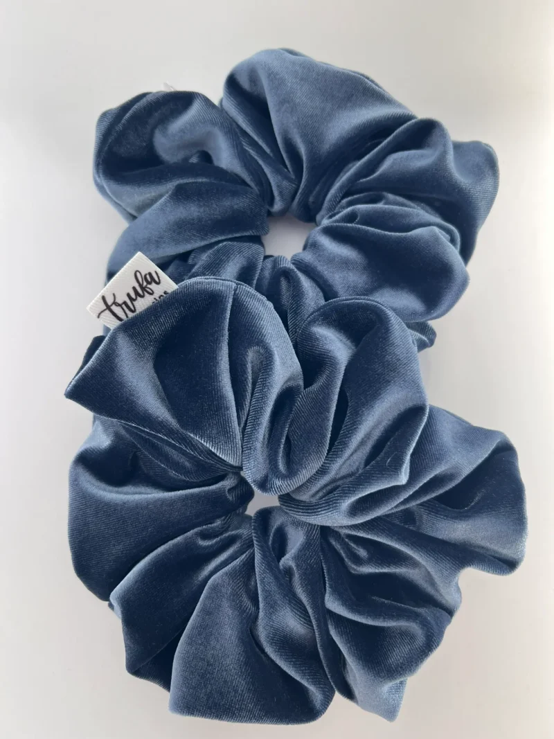 Scrunchie Maxi Azul Gris